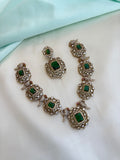 Emerald Kundan NeckSet with earrings ns275
