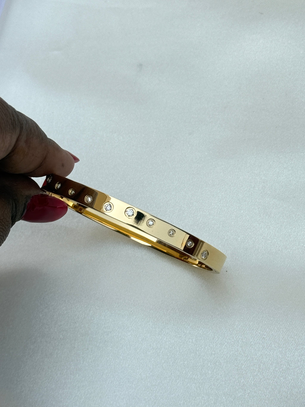 Ab084 anti tarnish 10 stones openable kada bracelet