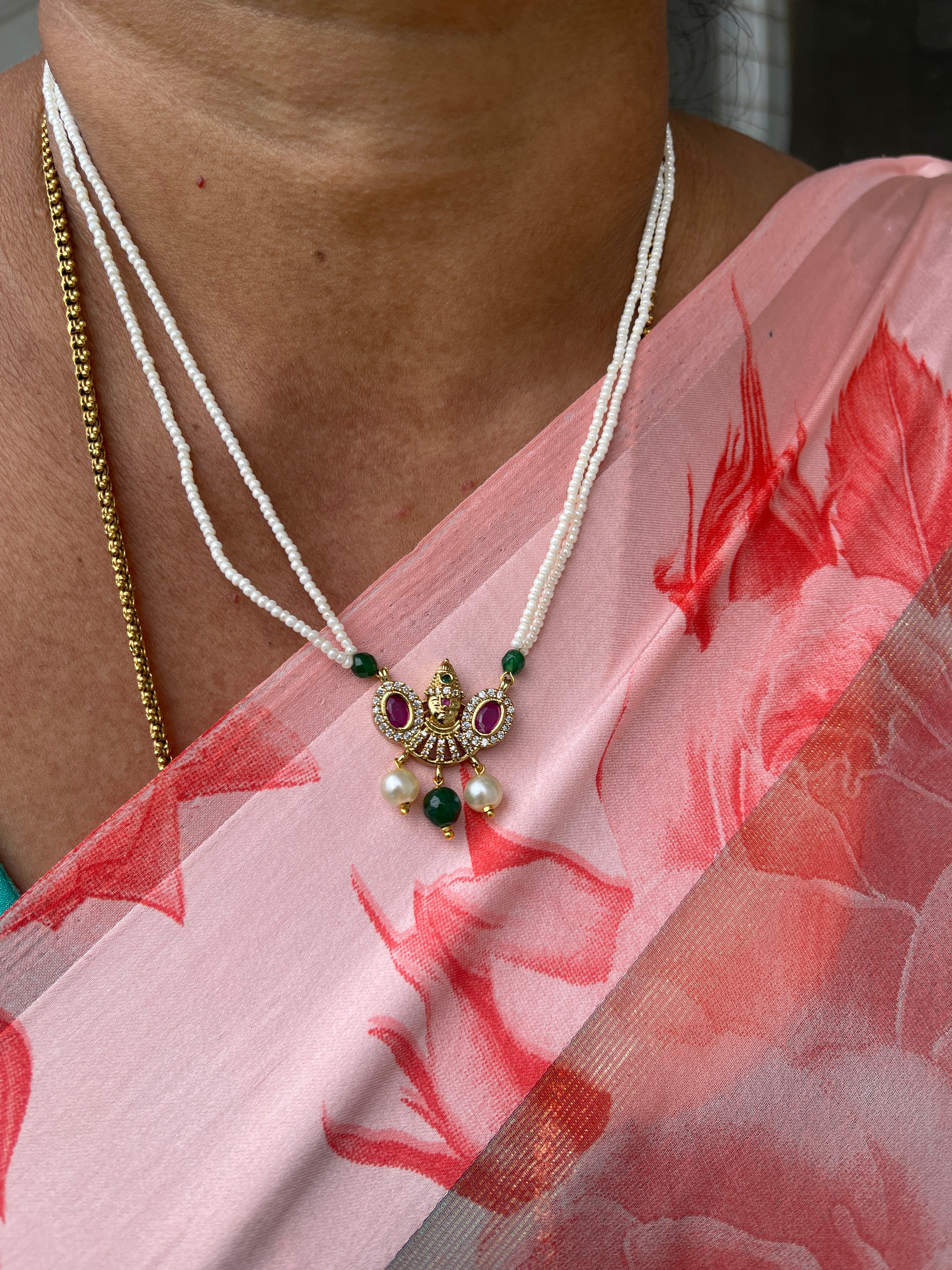 2 lines sugar pearl lord venkateswara chain pc004