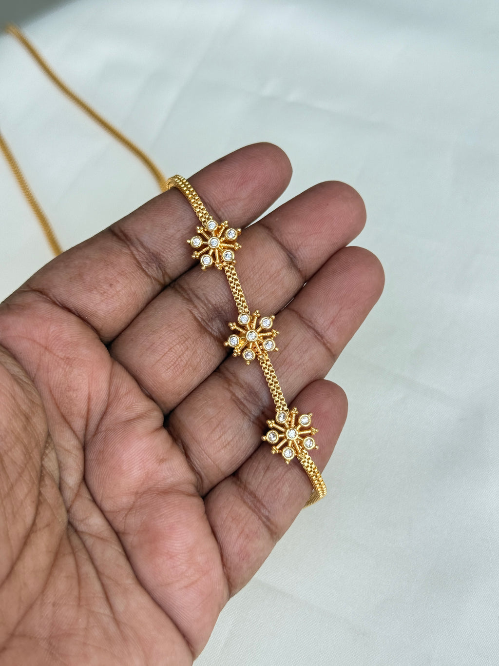 Tc020 24 inches 3 flower mangalsutra chain