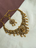 Ns296 Lakshmi Devi nakshi neckset with gold balls
