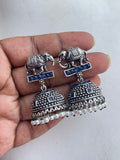 Elephant oxidised lightweight butta earrings