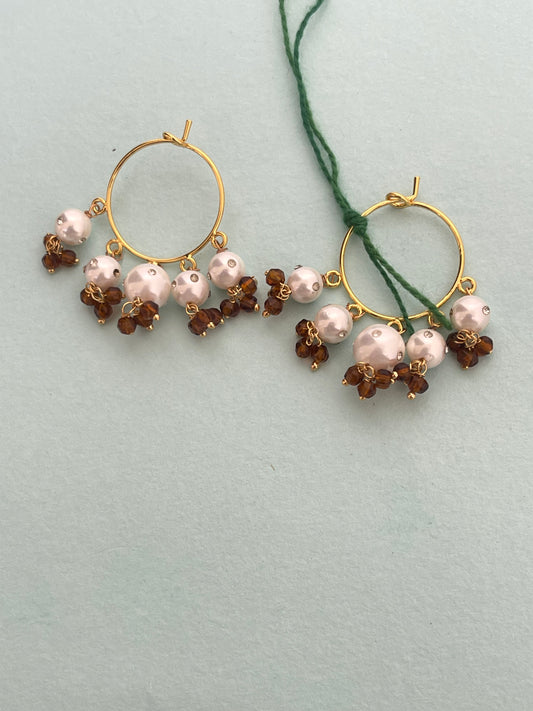 Pearl hoops lightweight earrings