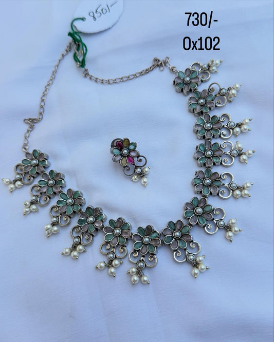 Ox102 Oxidised multi neckset