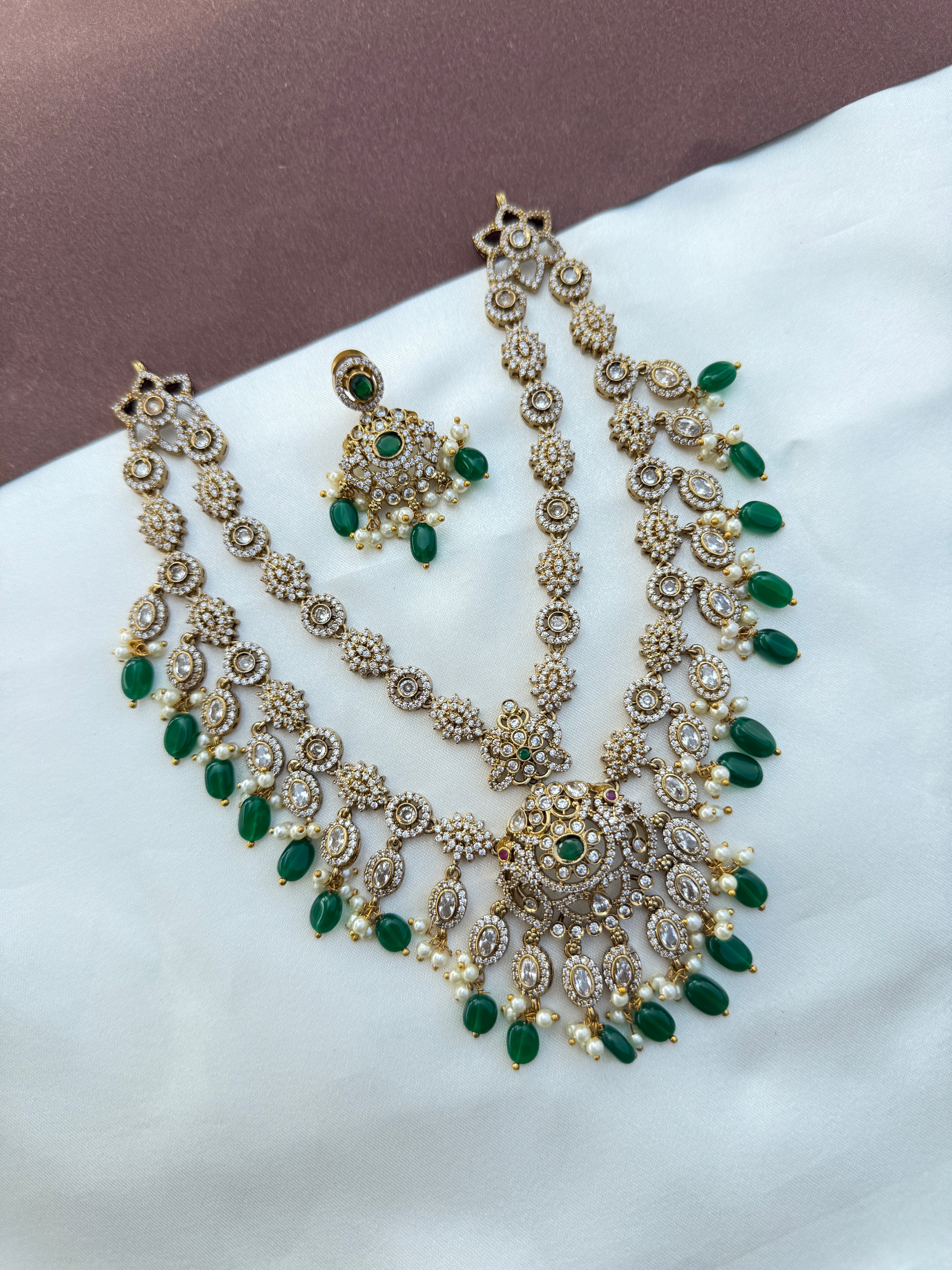 Ns578 2 layers uncuts neckset suits for western saress as well