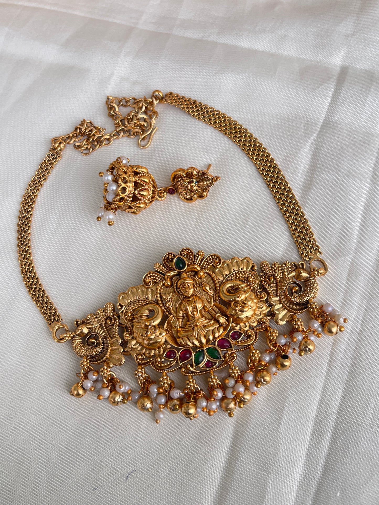 Matt Lakshmi Devi choker with earrings