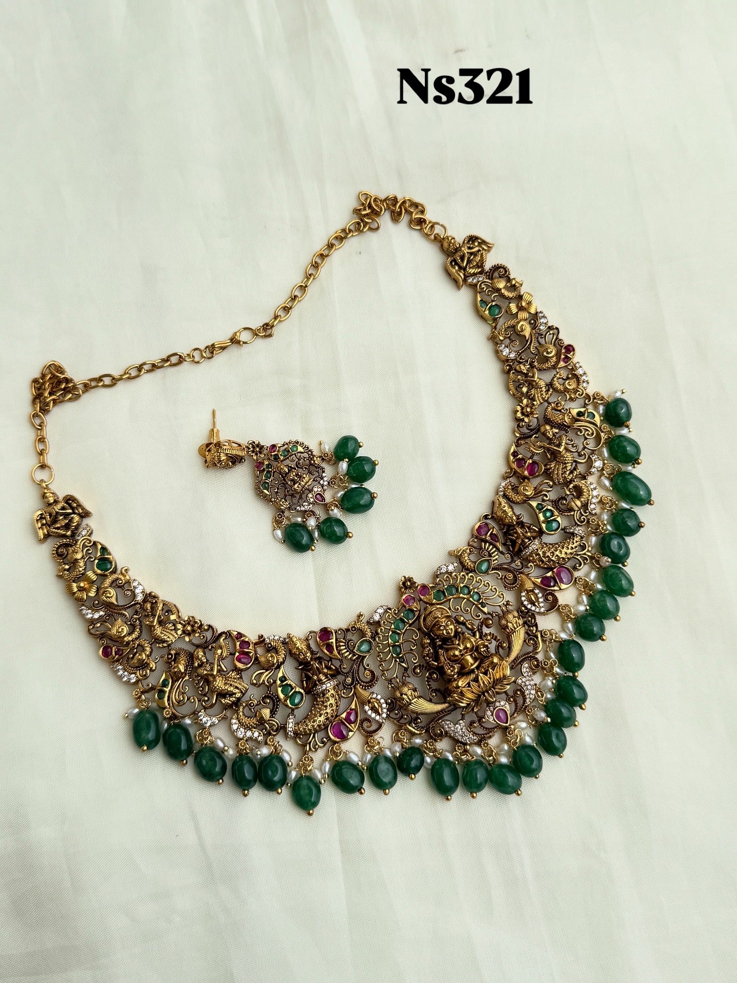 Ns321 kemp lakshmi devi nakshi neckset