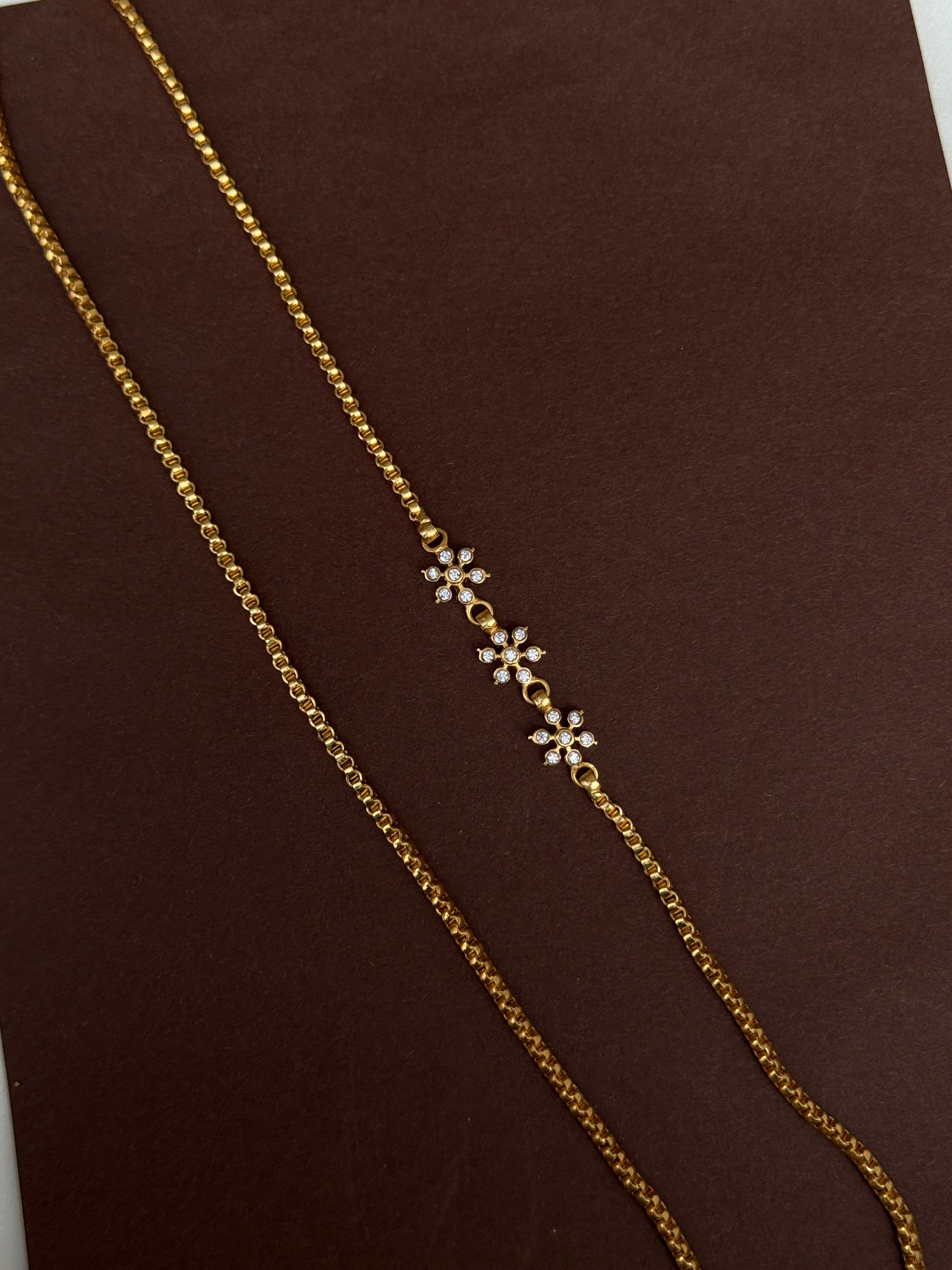 Tc031 panchaloham 30 inches thali chain with side pendant