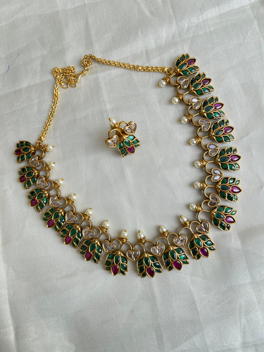 Green Lotus Kundan neckset ns0010