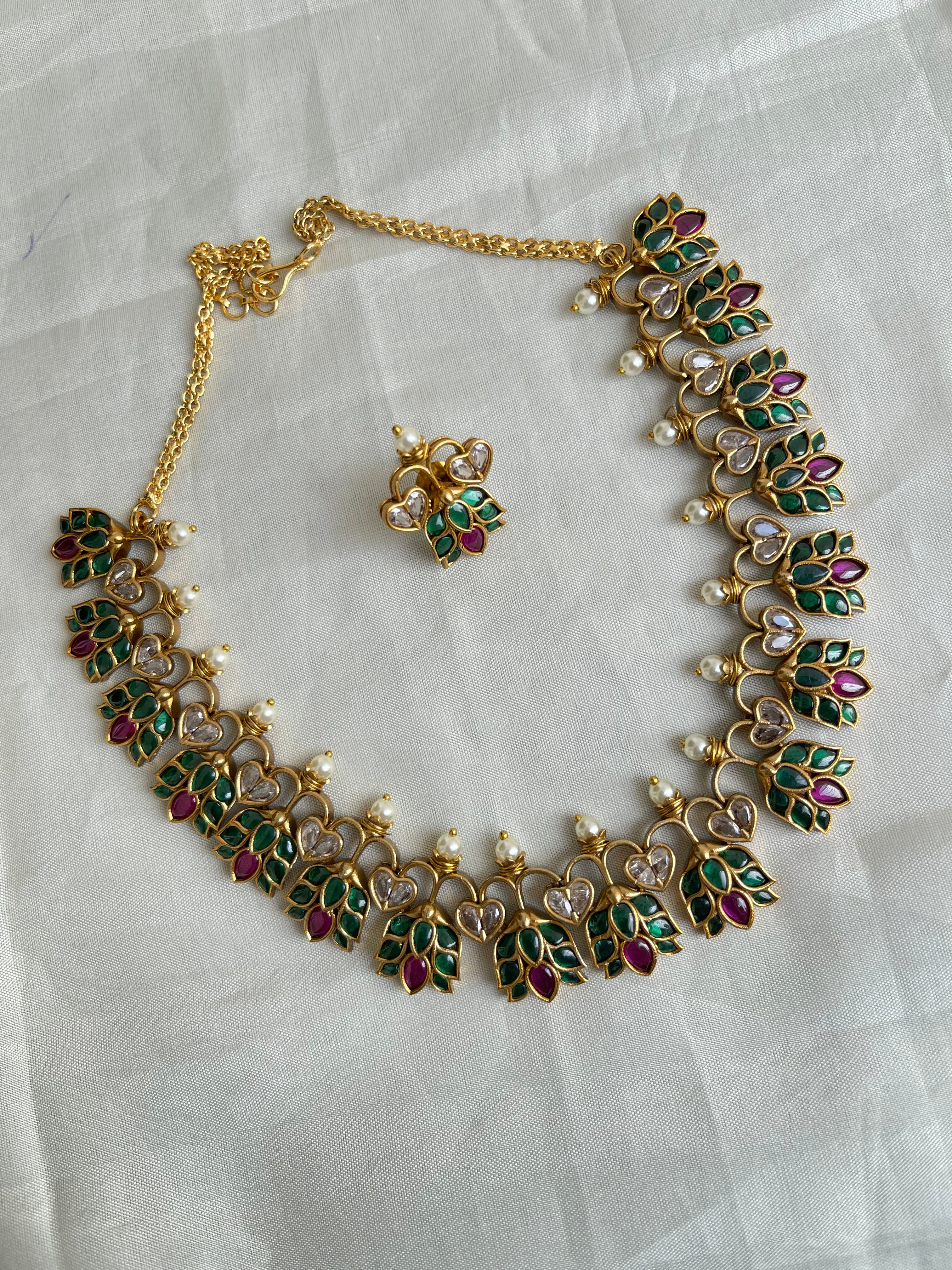 Green Lotus Kundan neckset ns0010