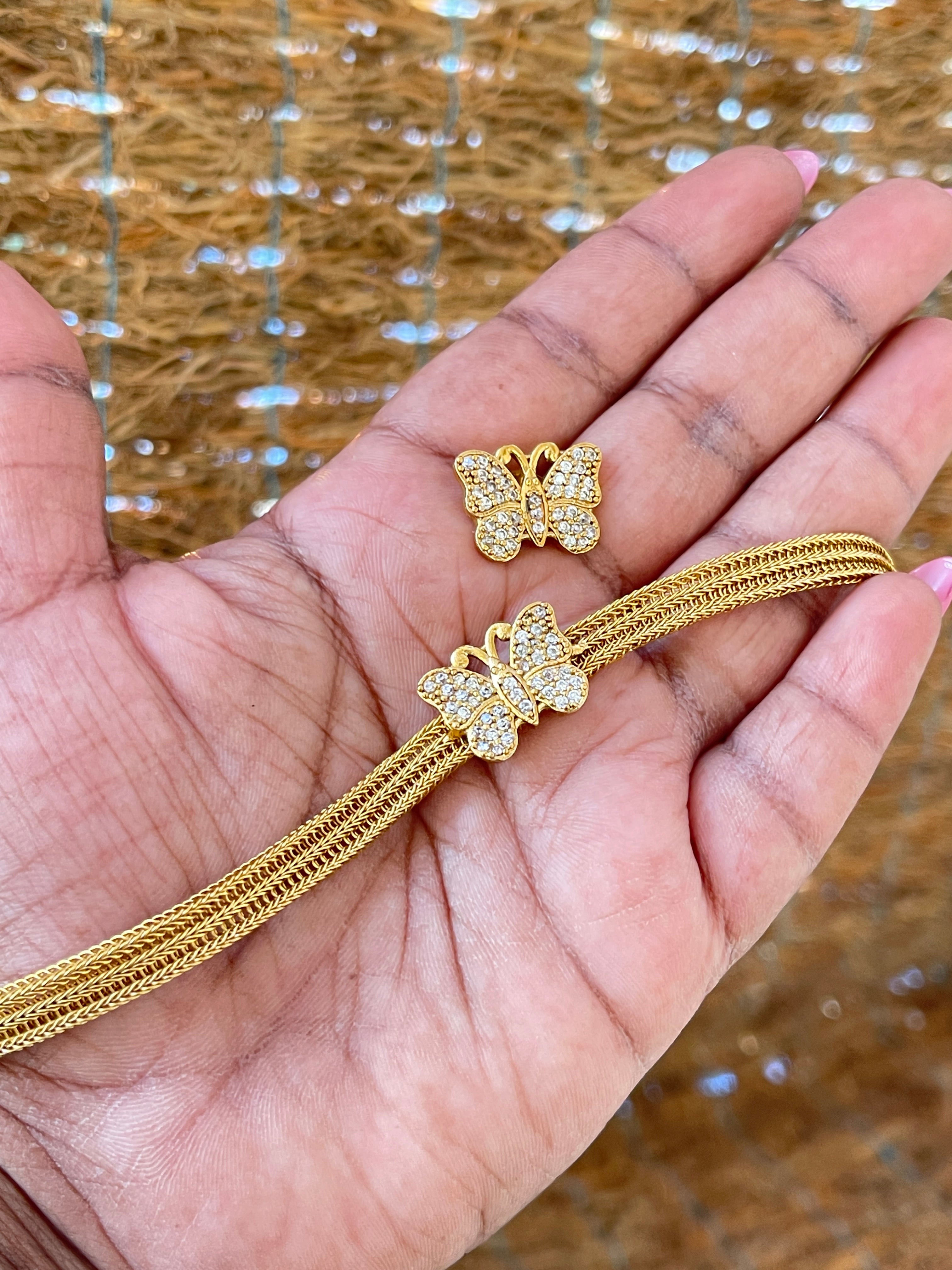 Budget friendly Butterfly neckset with studs