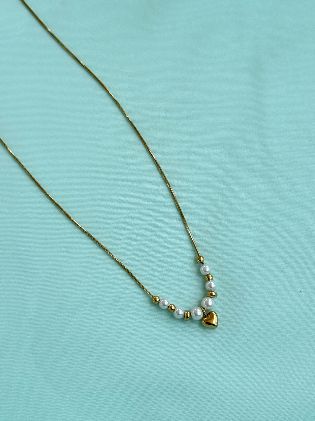 Dc058 anti tarnish pearl heart 18inches adjustable daliy wear chains