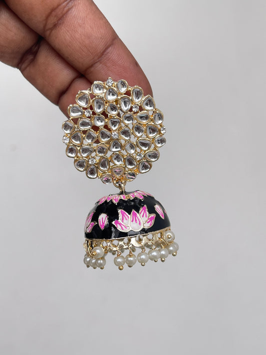 Kundan statement butta Earrings