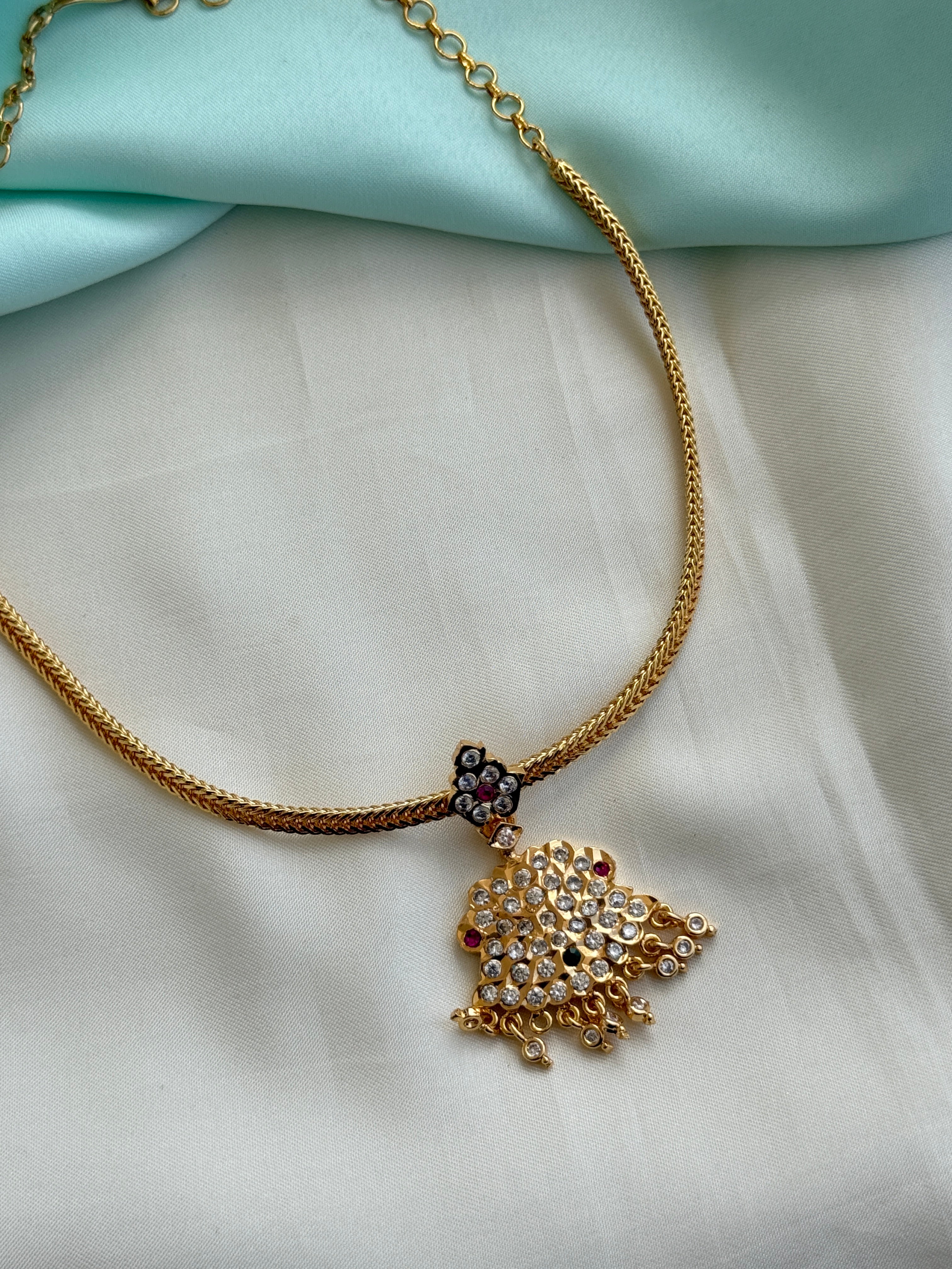 Ph543 panchaloham palished nano thread neckset