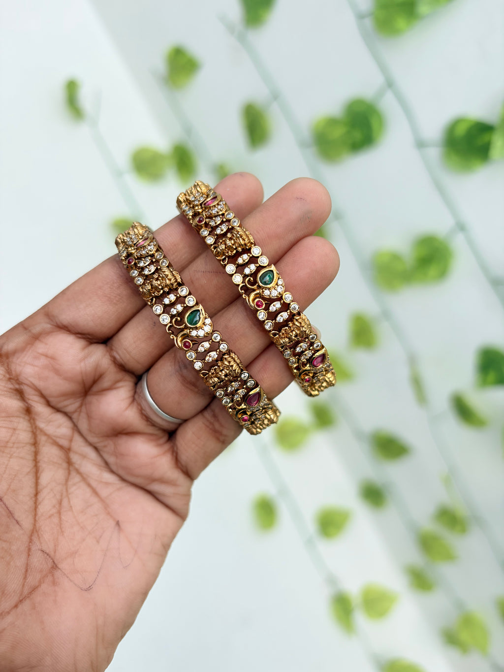 Multi stone duck lakshmi devi bangles sb661