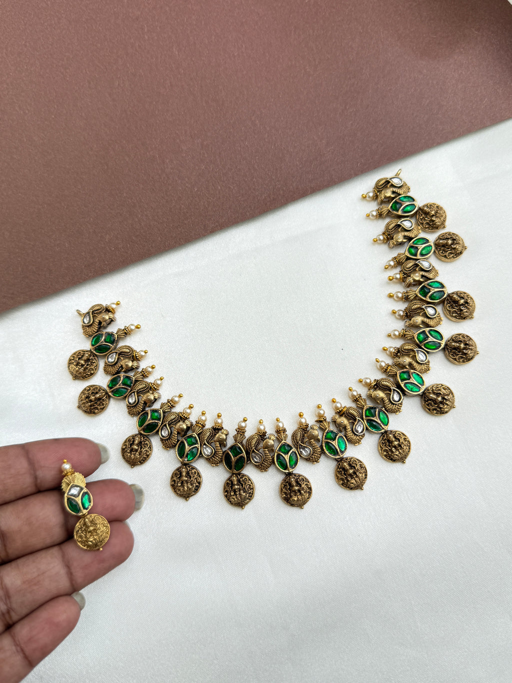 Ns351 nakshi jadau Kundan neckset