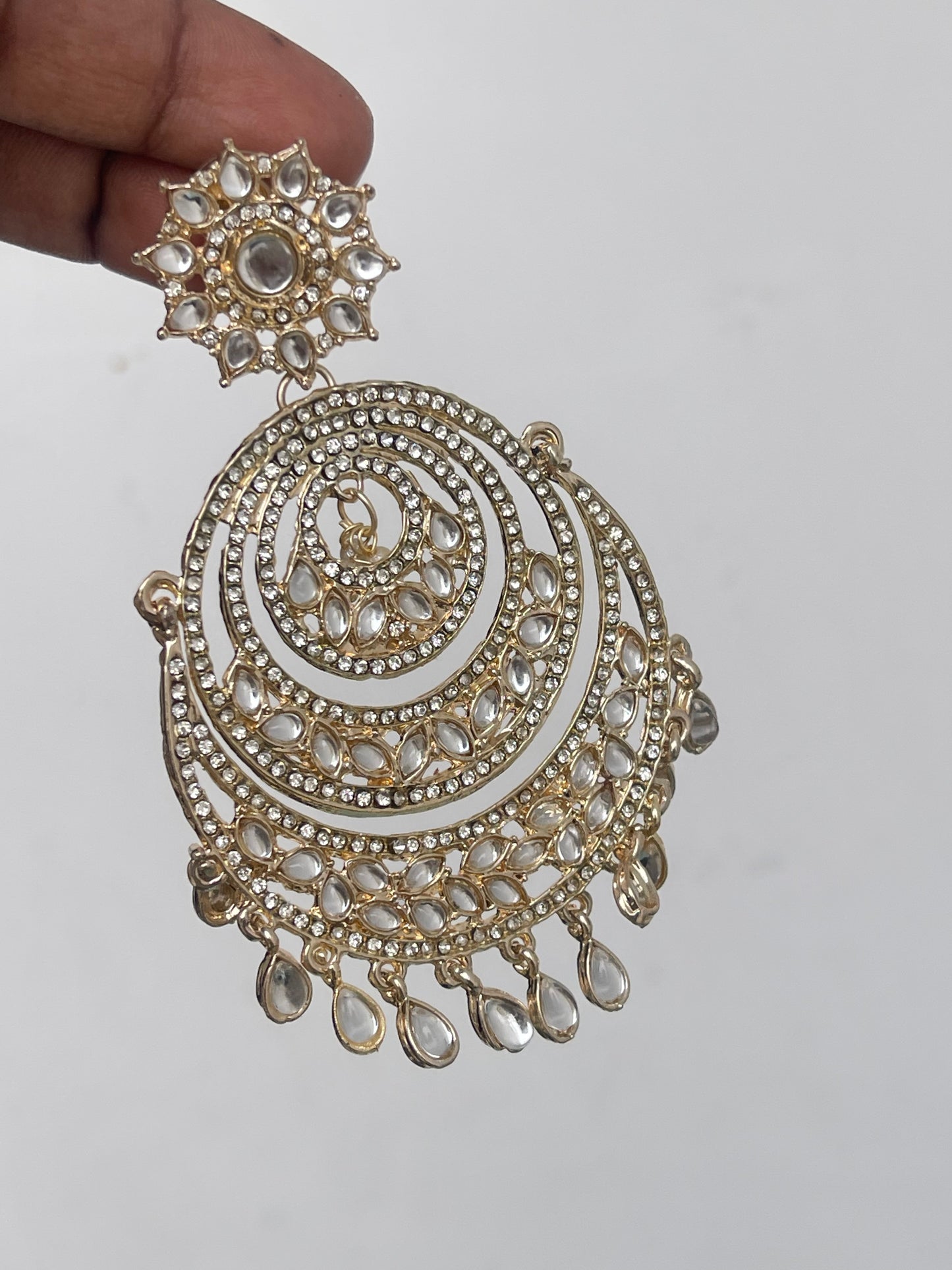 Heavy 3 layers chandbali earrings