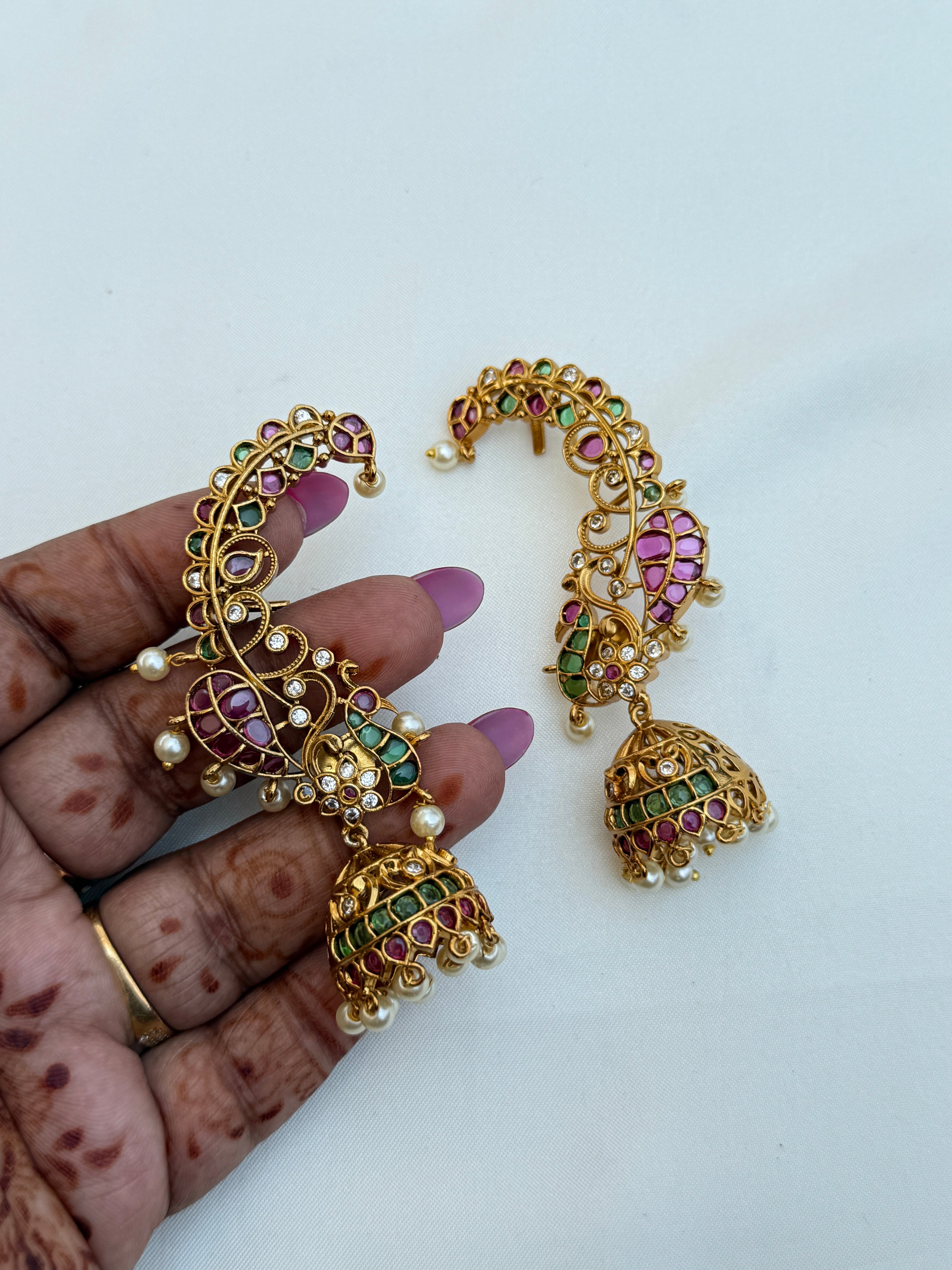 Er225 kemp peacock butta big earcuffs