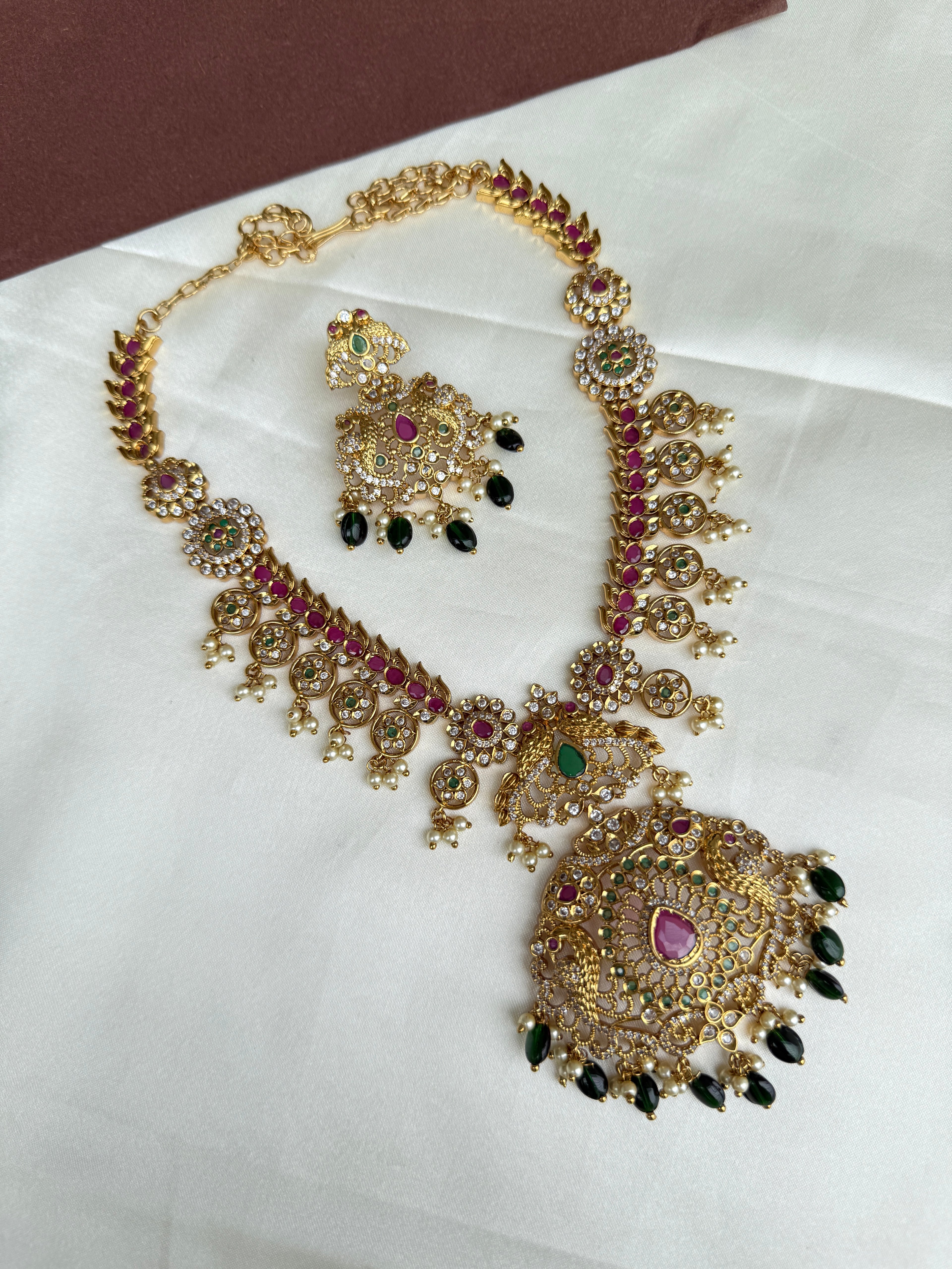 Lh2018 multi cz kemp stone 3/4th neckset