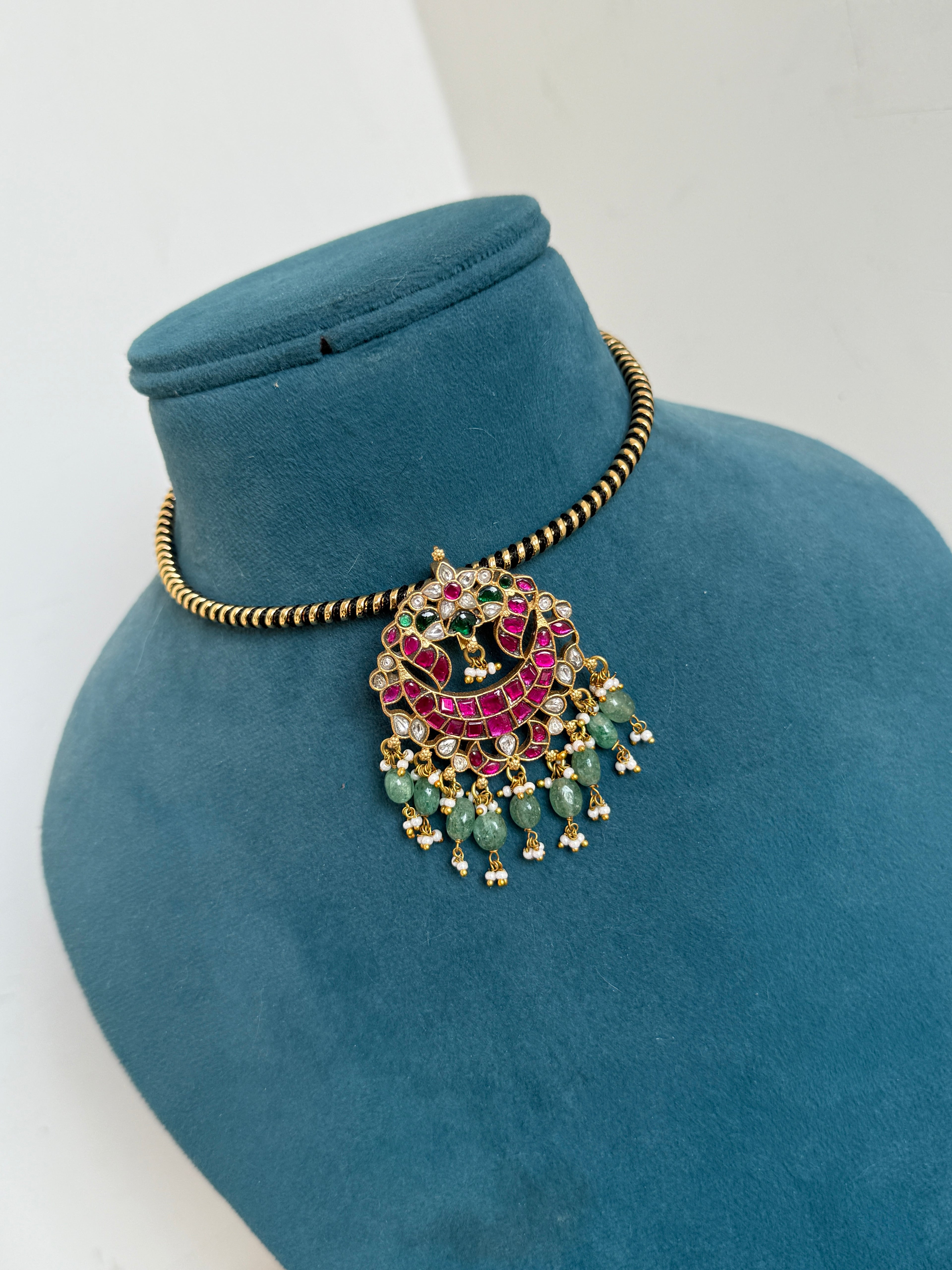 Hs022 hasli with jadau kundan pendent