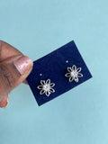 Sterling silver flower stud 360 deg rotate ER6081