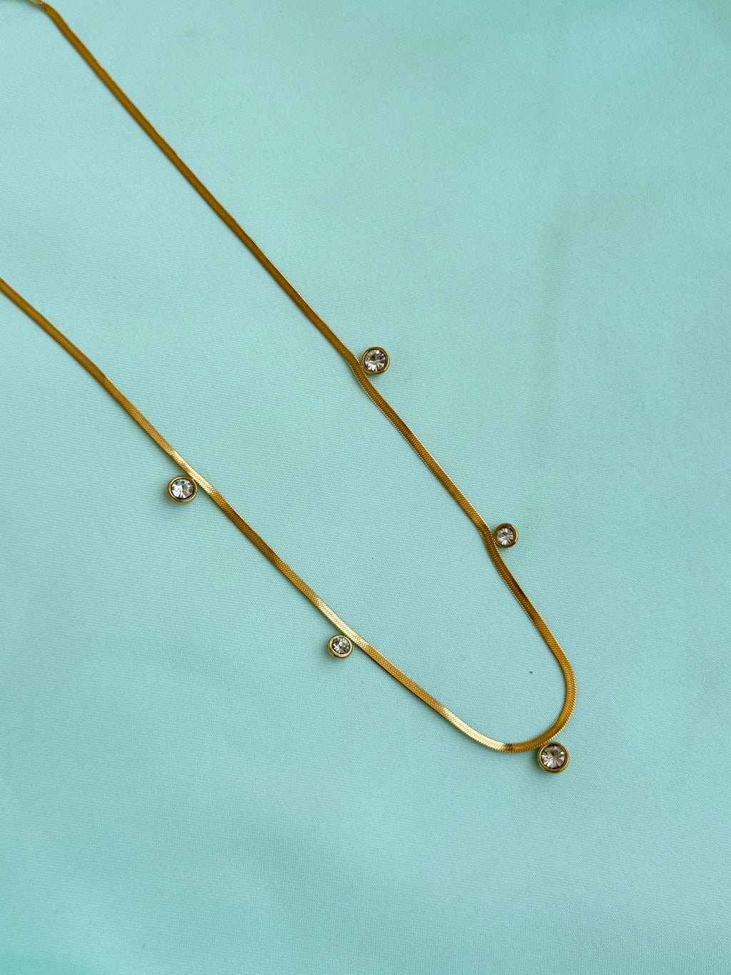 Dc061 anti tarnish white stones 18inches adjustable daily wear chains