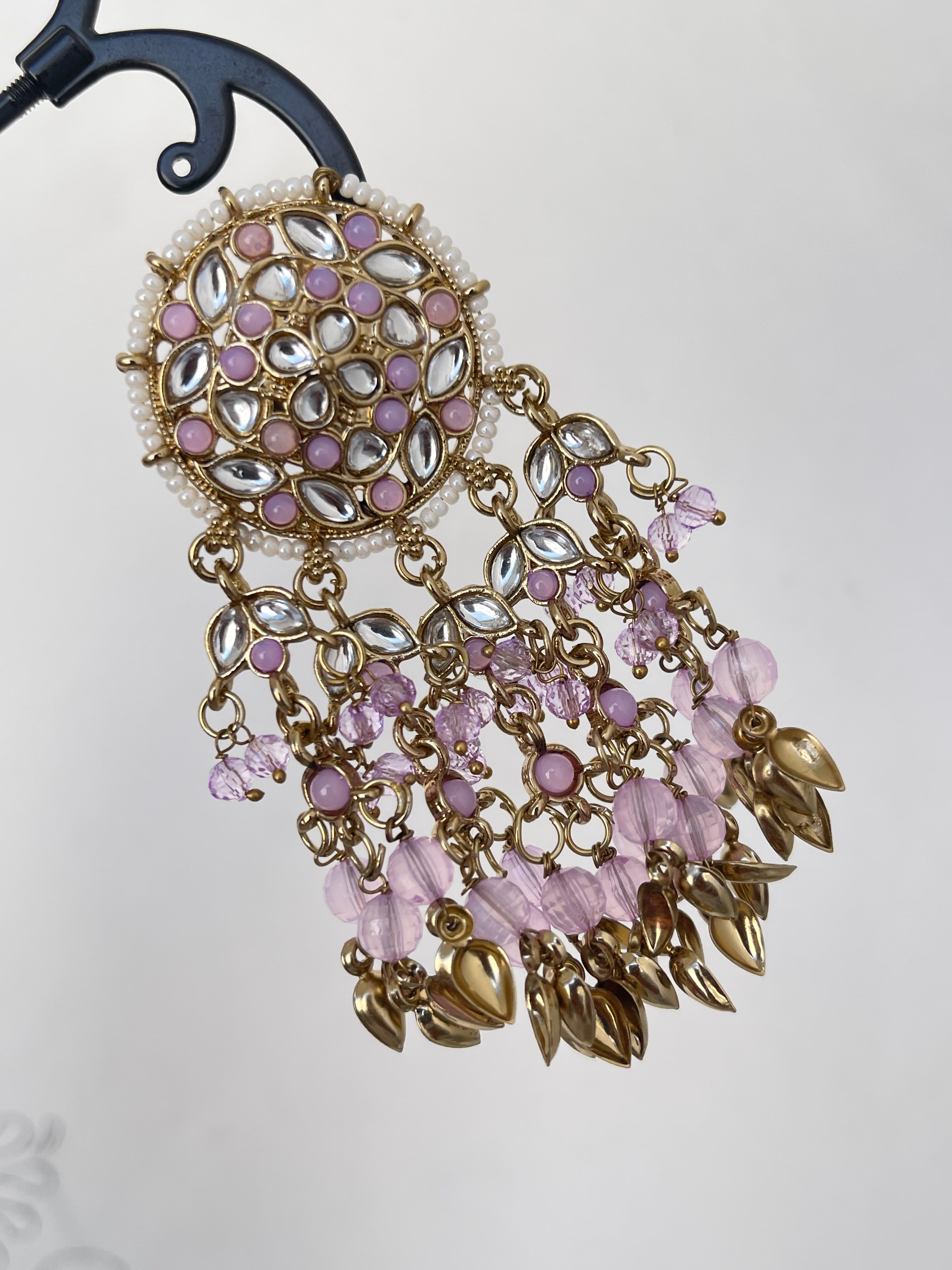 3 inches circle Kundan hanging tassels Meenakari
