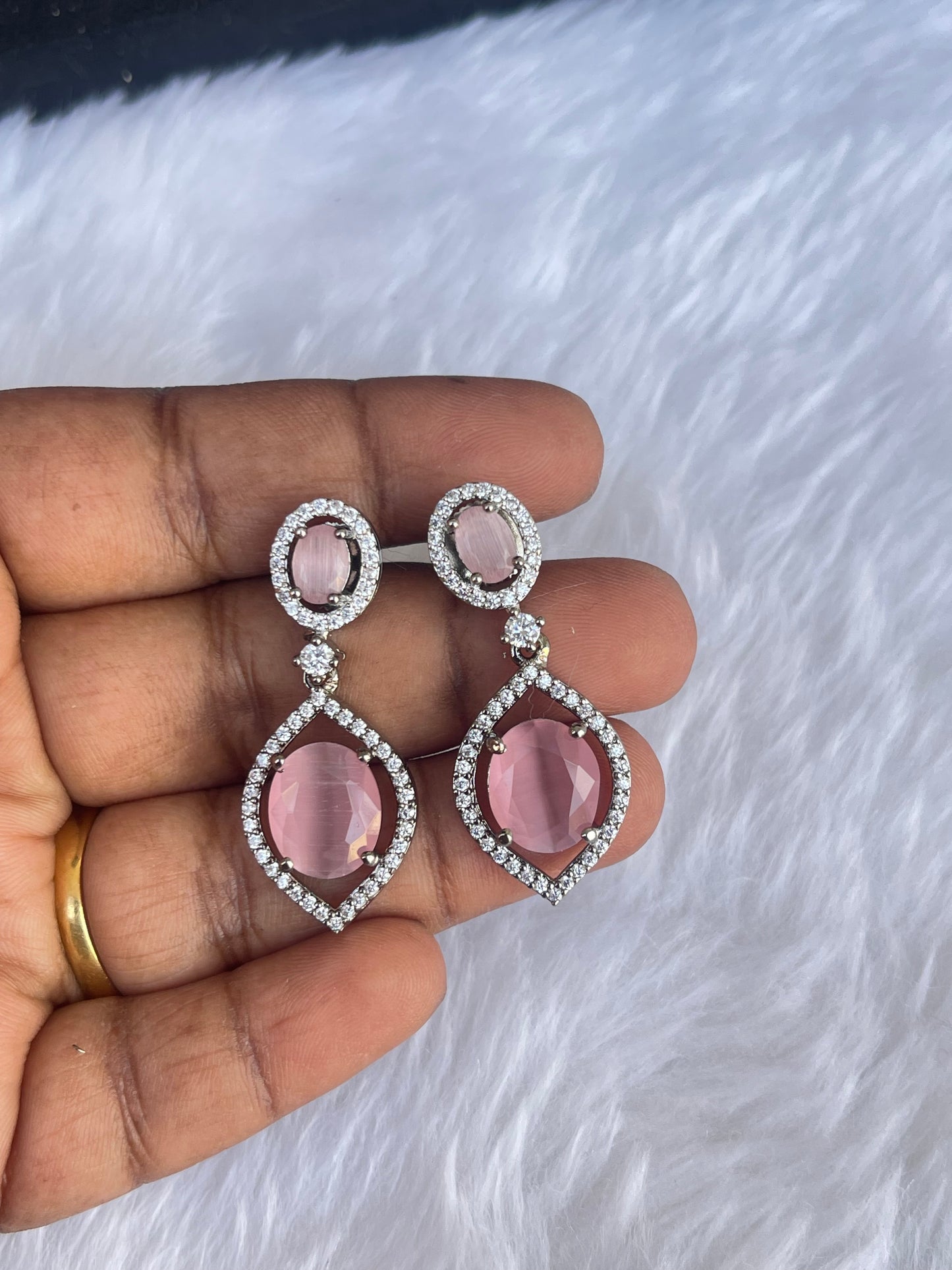 Western diamond replica hanging earrings in 2 colors