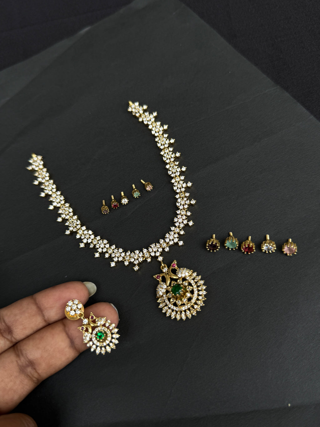 Ns338 changeable dual peacock neckset