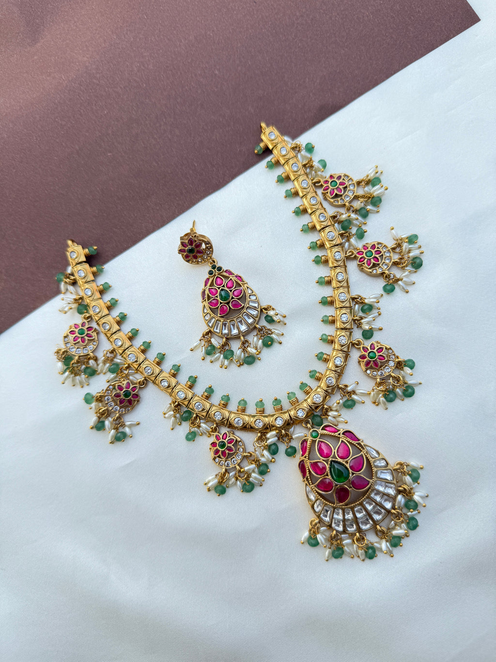 Ns595 jadau Kundan guttapusalu neckset