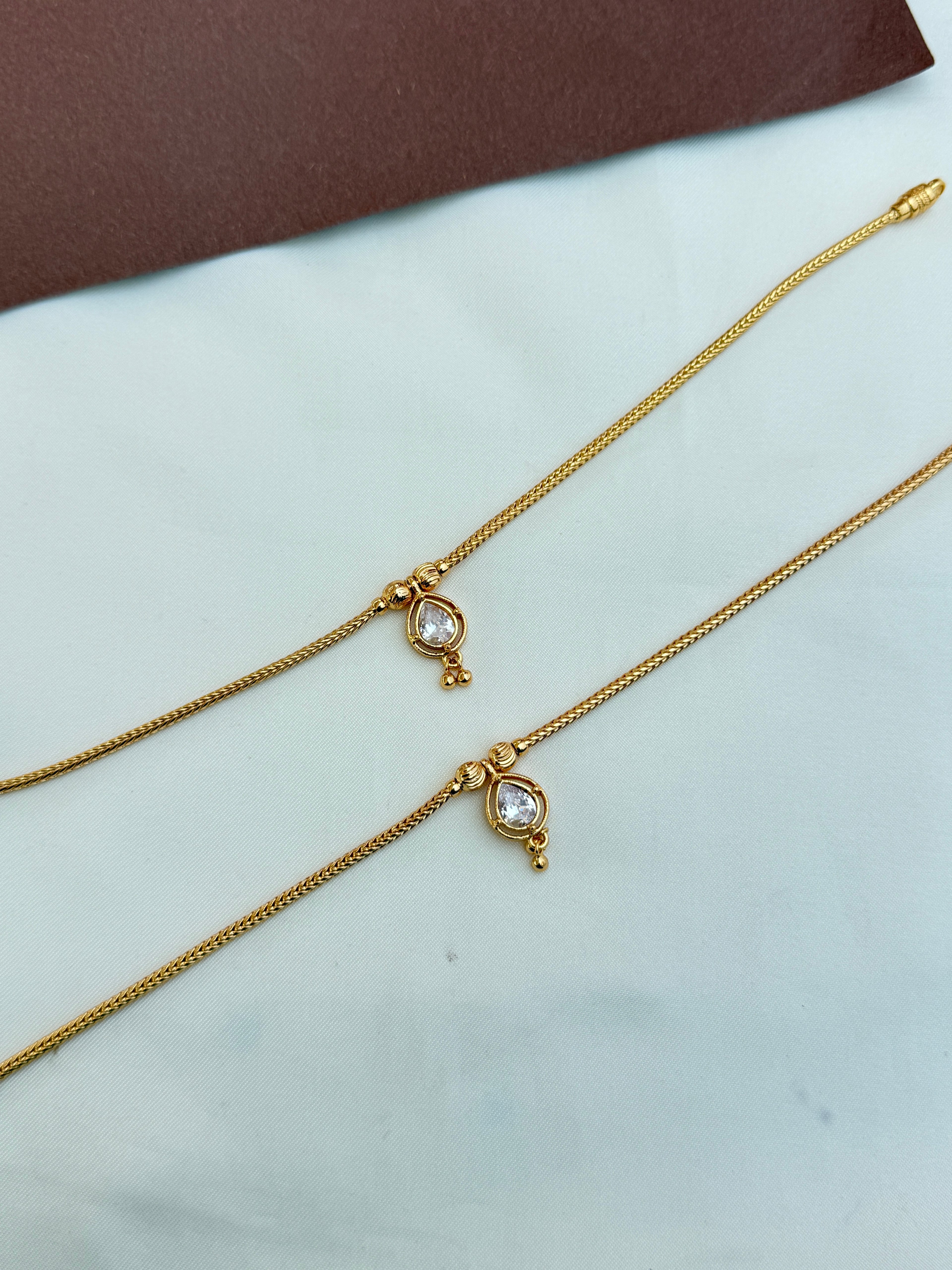 Ak121 panchaloham  polished anklets