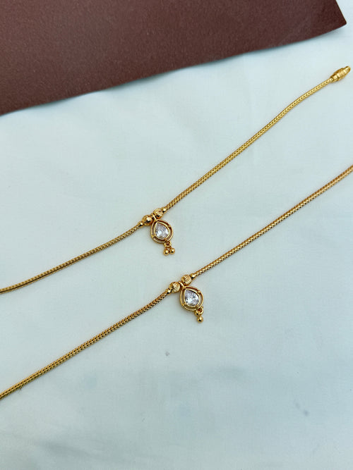 Ak121 panchaloham  polished anklets