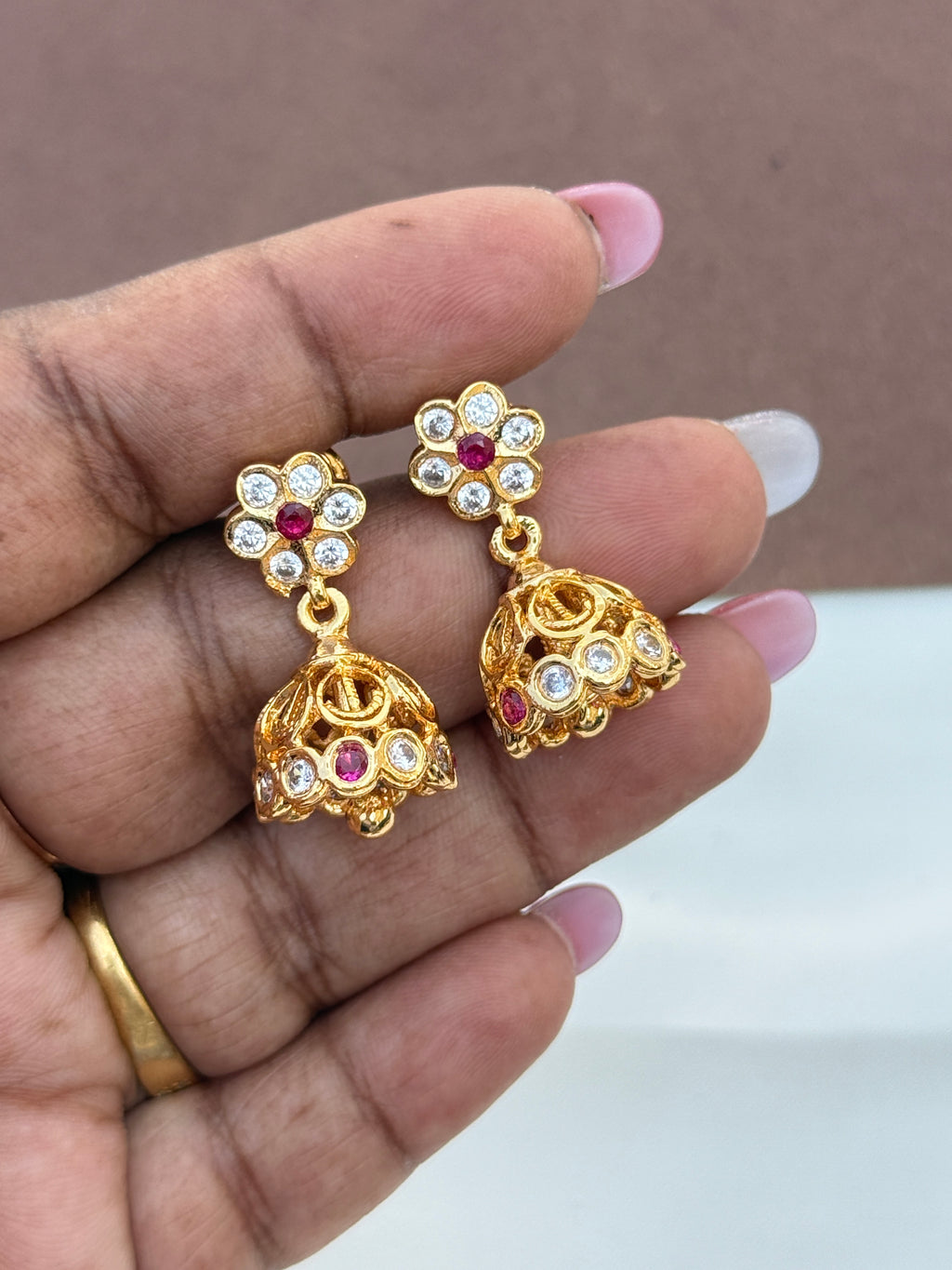 Ph226 panchaloham butta earrings with back screw earrings