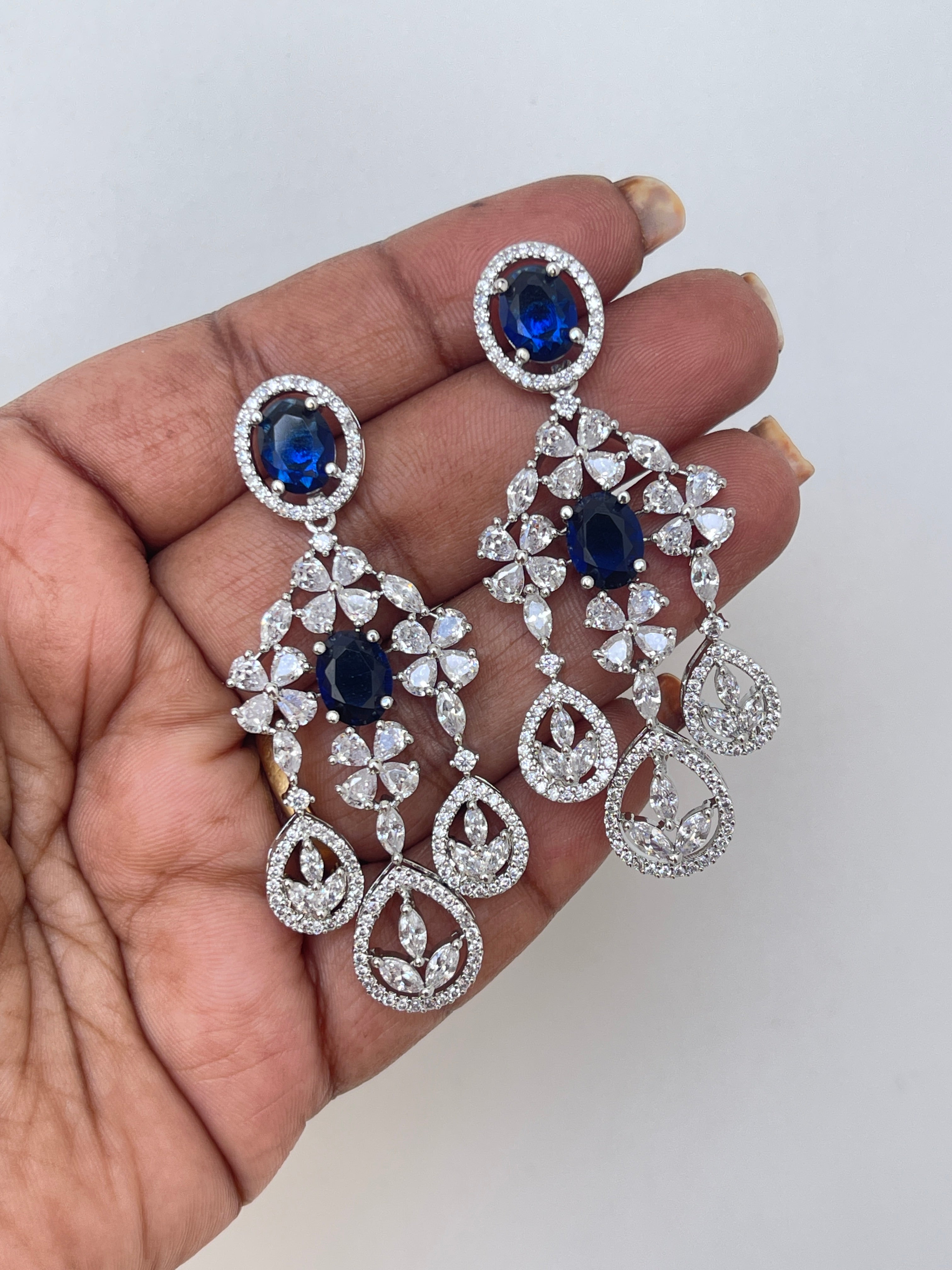 Western blue diamond finish earrings er2018