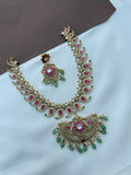 NS645 peacock pure jadau kundan mango Neckset