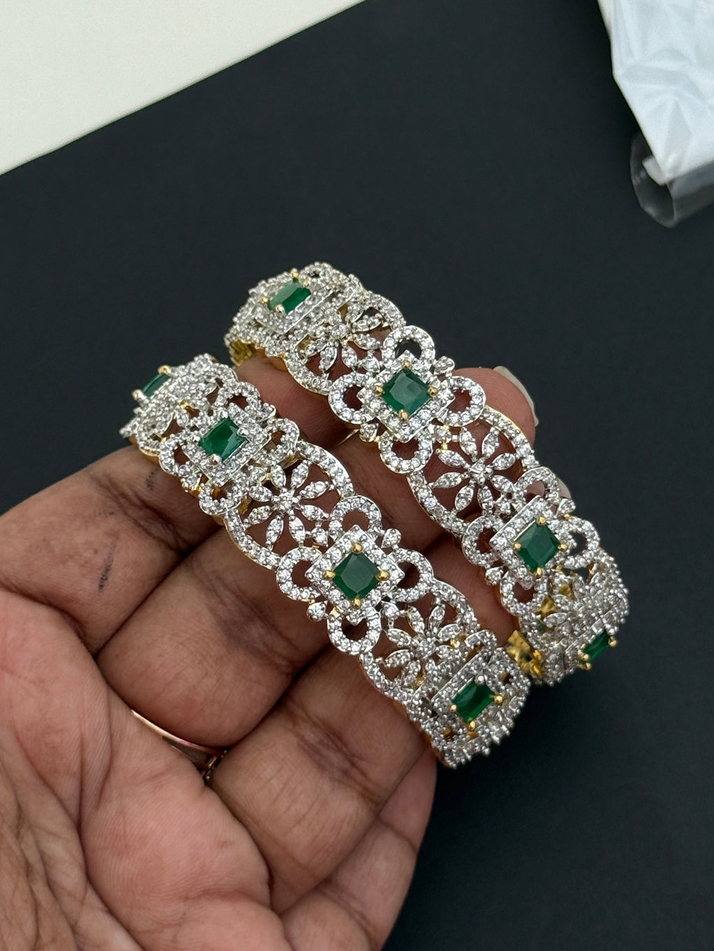 Sb157 flower diamond finishing bangles
