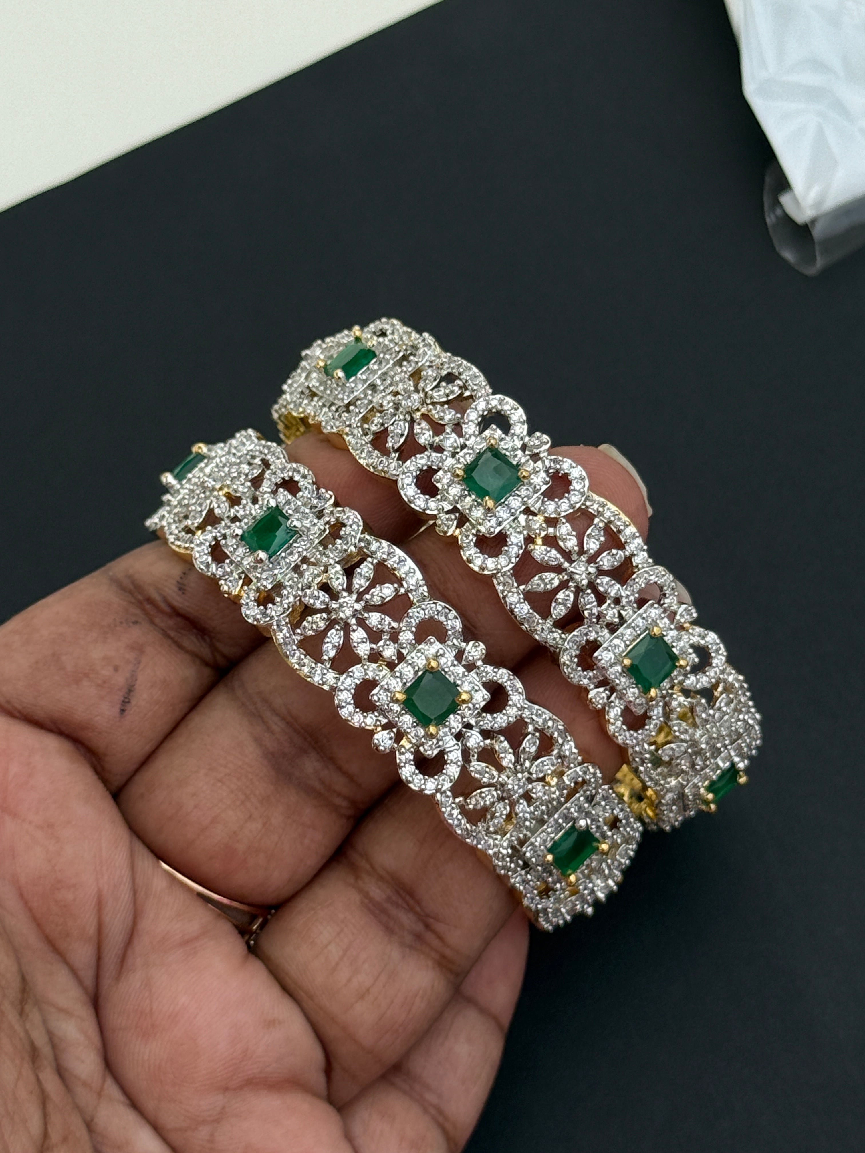Sb157 flower diamond finishing bangles