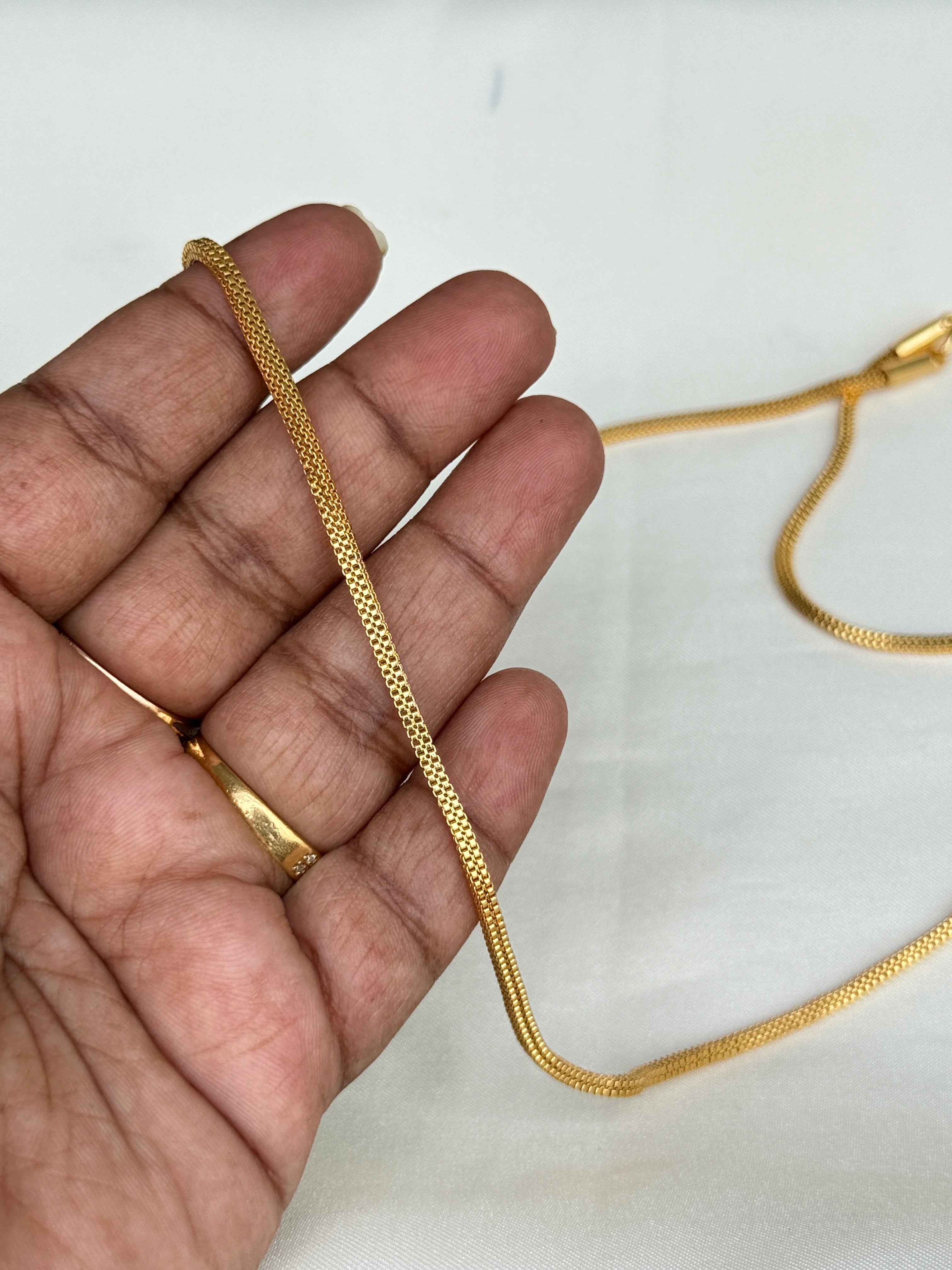 Tc043 1gram plain 24 inches thali chains