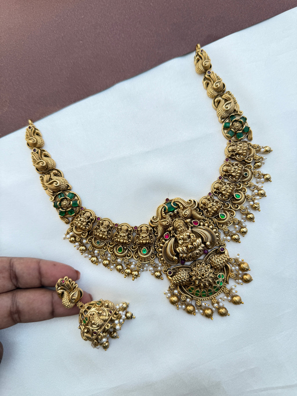 Ns581 nakshi lakshmi devi jadau kundan neckset