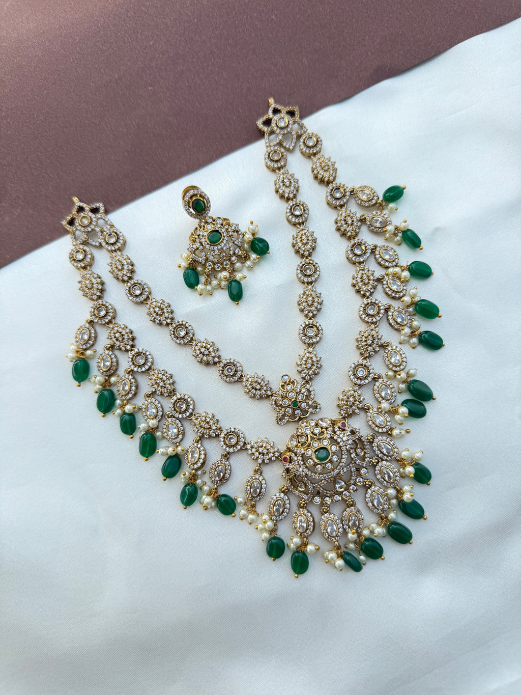 Ns578 2 layers uncuts neckset suits for western saress as well