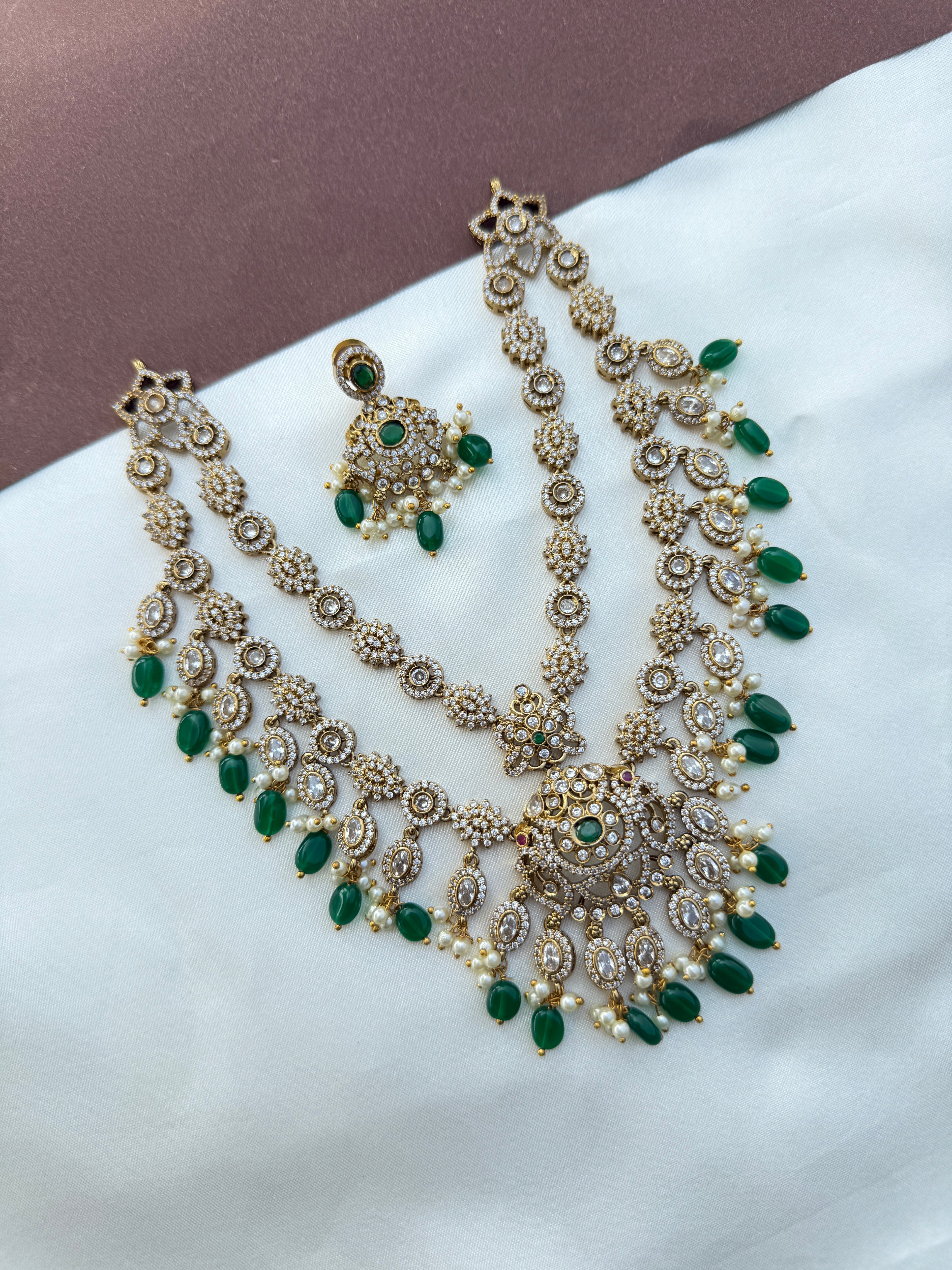 Ns578 2 layers uncuts neckset suits for western saress as well