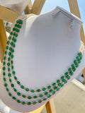BB0022 3 lines green beads