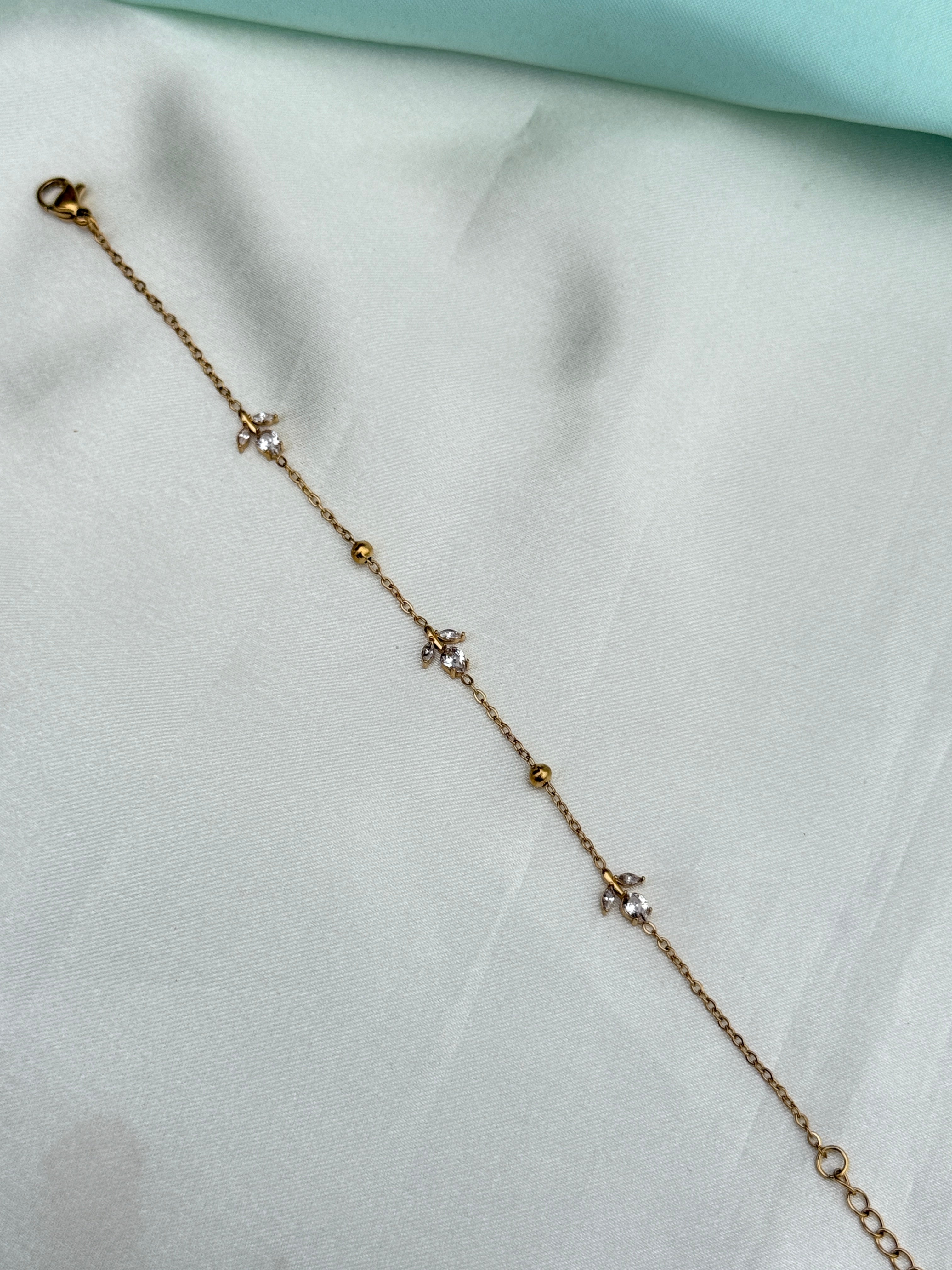 Ab613 anti tarnish 8 inches 2.6 to 2.8 size adjustable chain bracelet