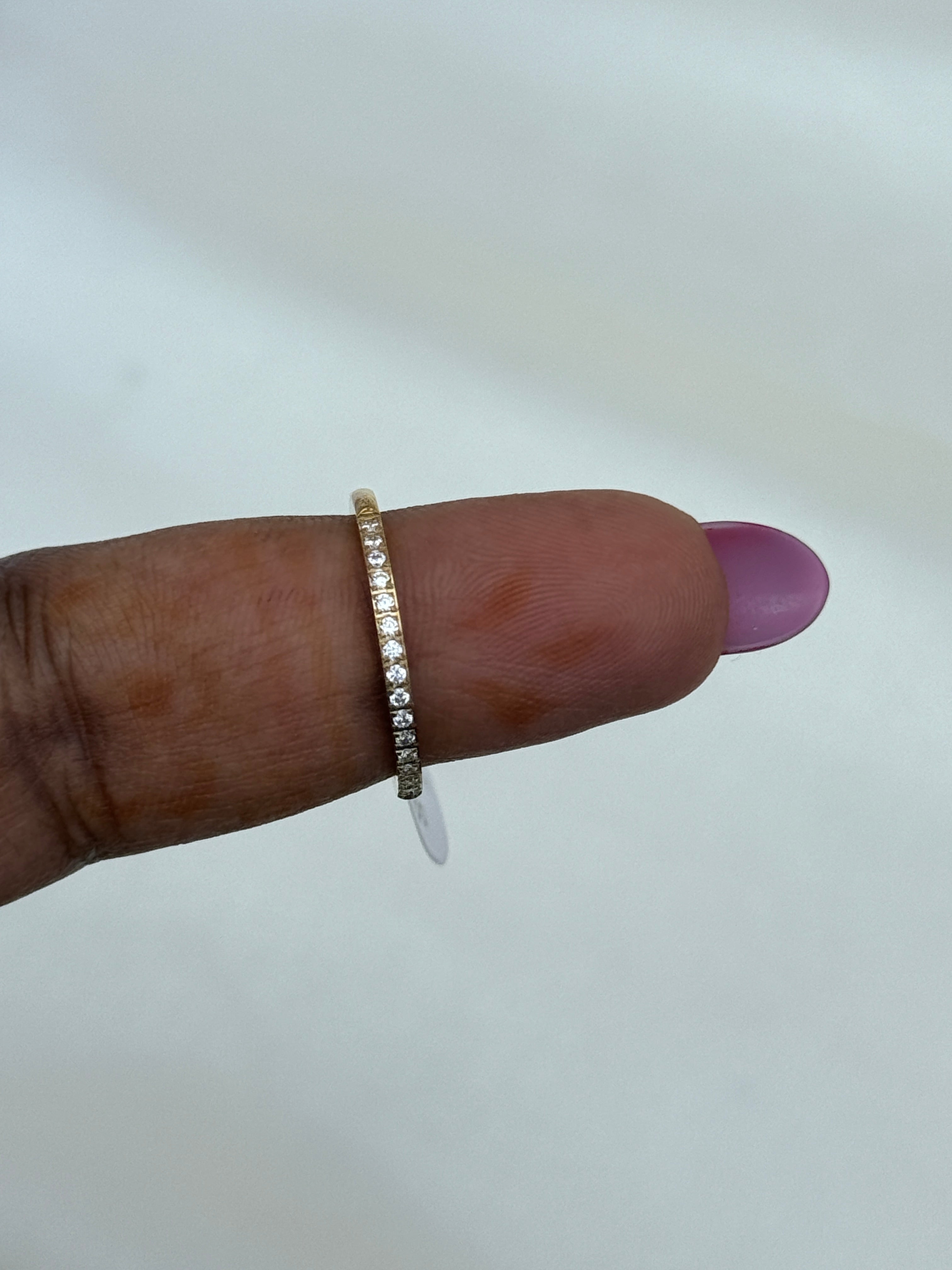 Rg066 anti tarnish white stone finger ring