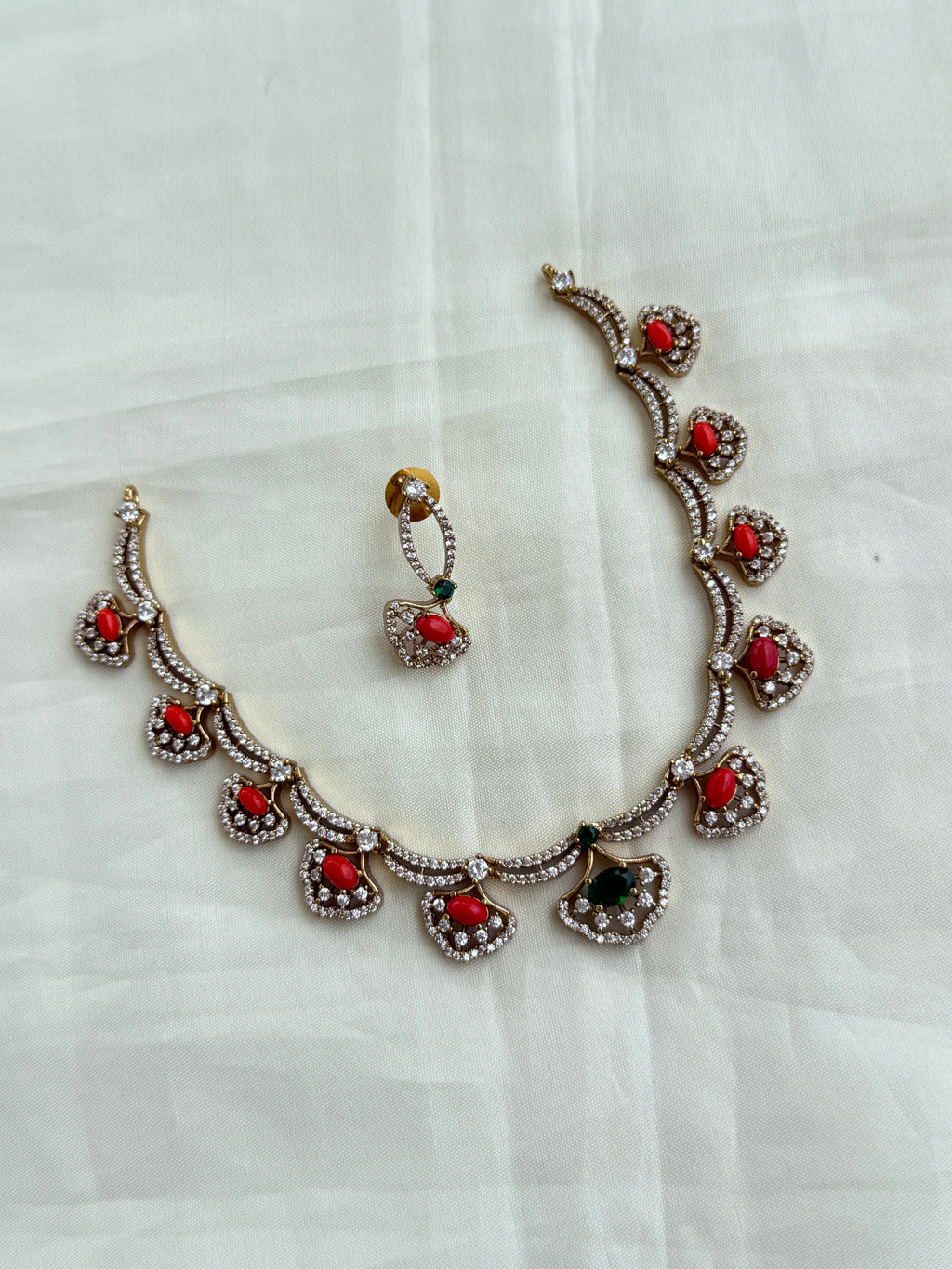 Ns211 purple corals neckset with earrings