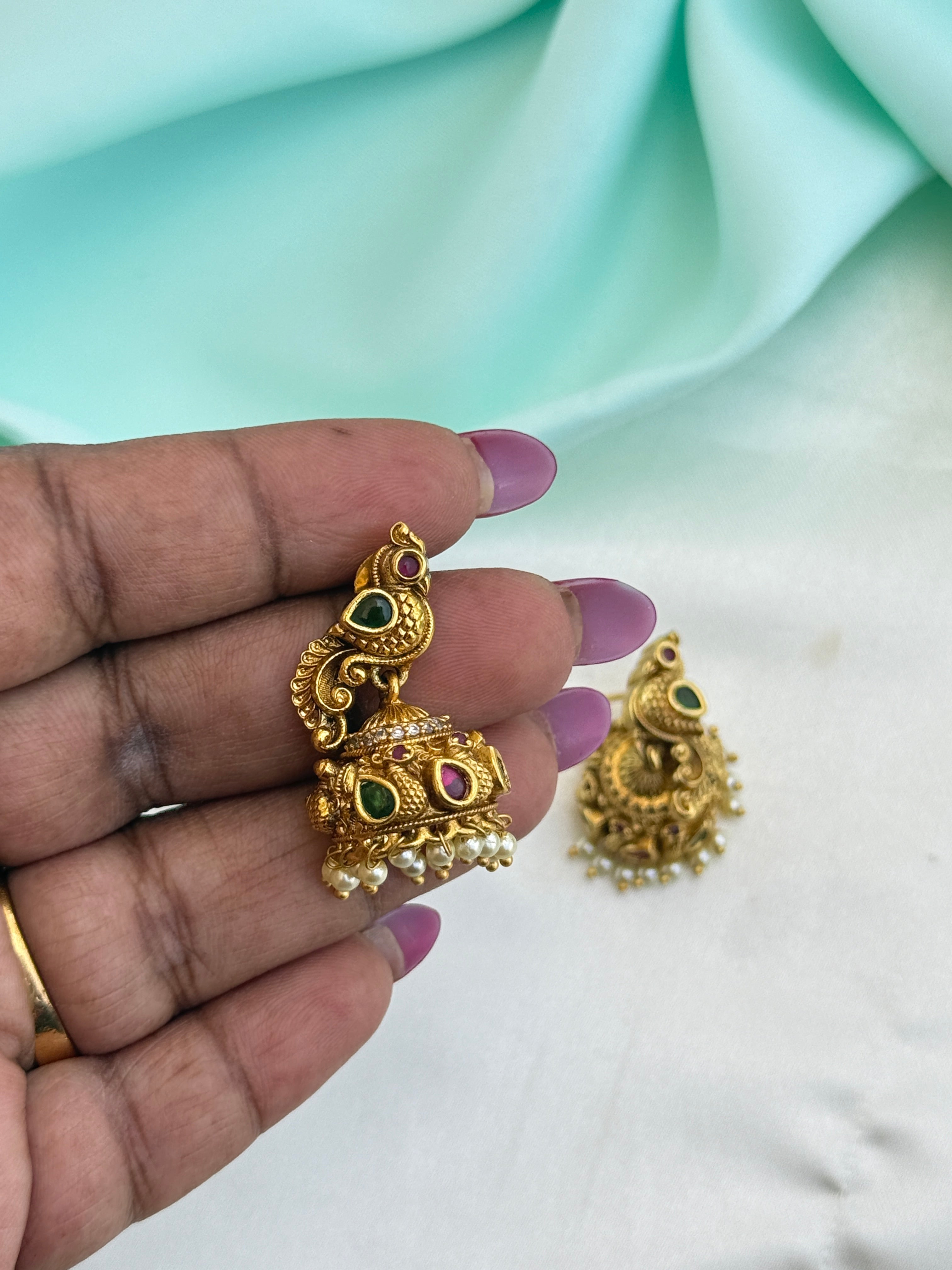 Er243 kemp peacock small butta earrings suits for kids and adults