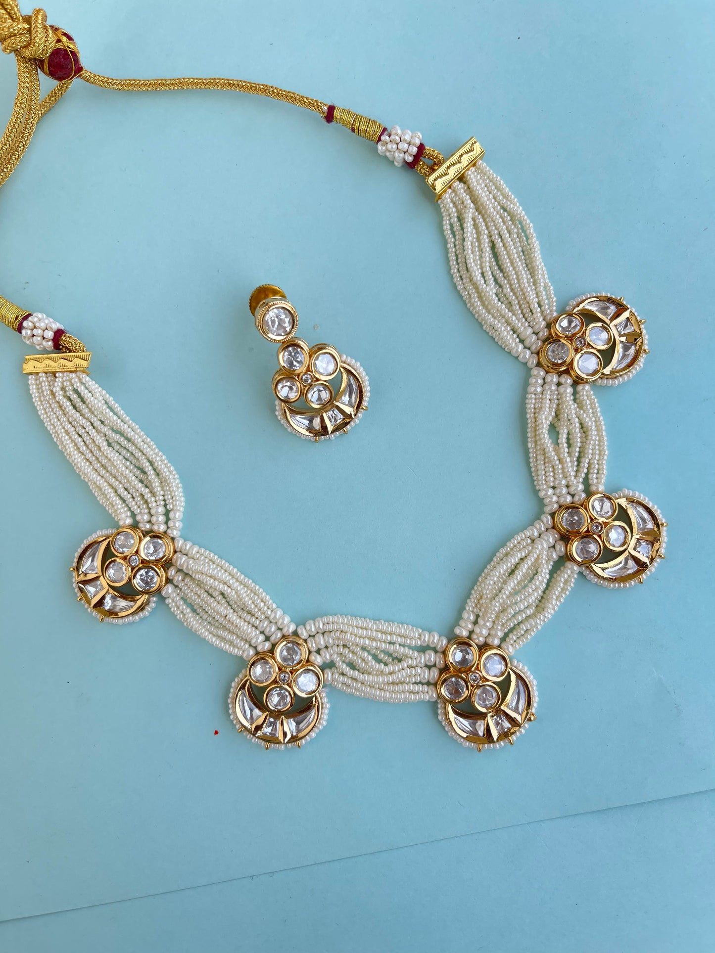 Sugar pearl uncut Kundan neckset