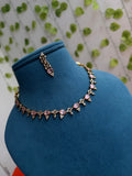Short neckset with oval earrings - Ns836