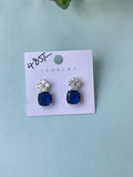 Diamond finish small hanging earrings in 4 colors