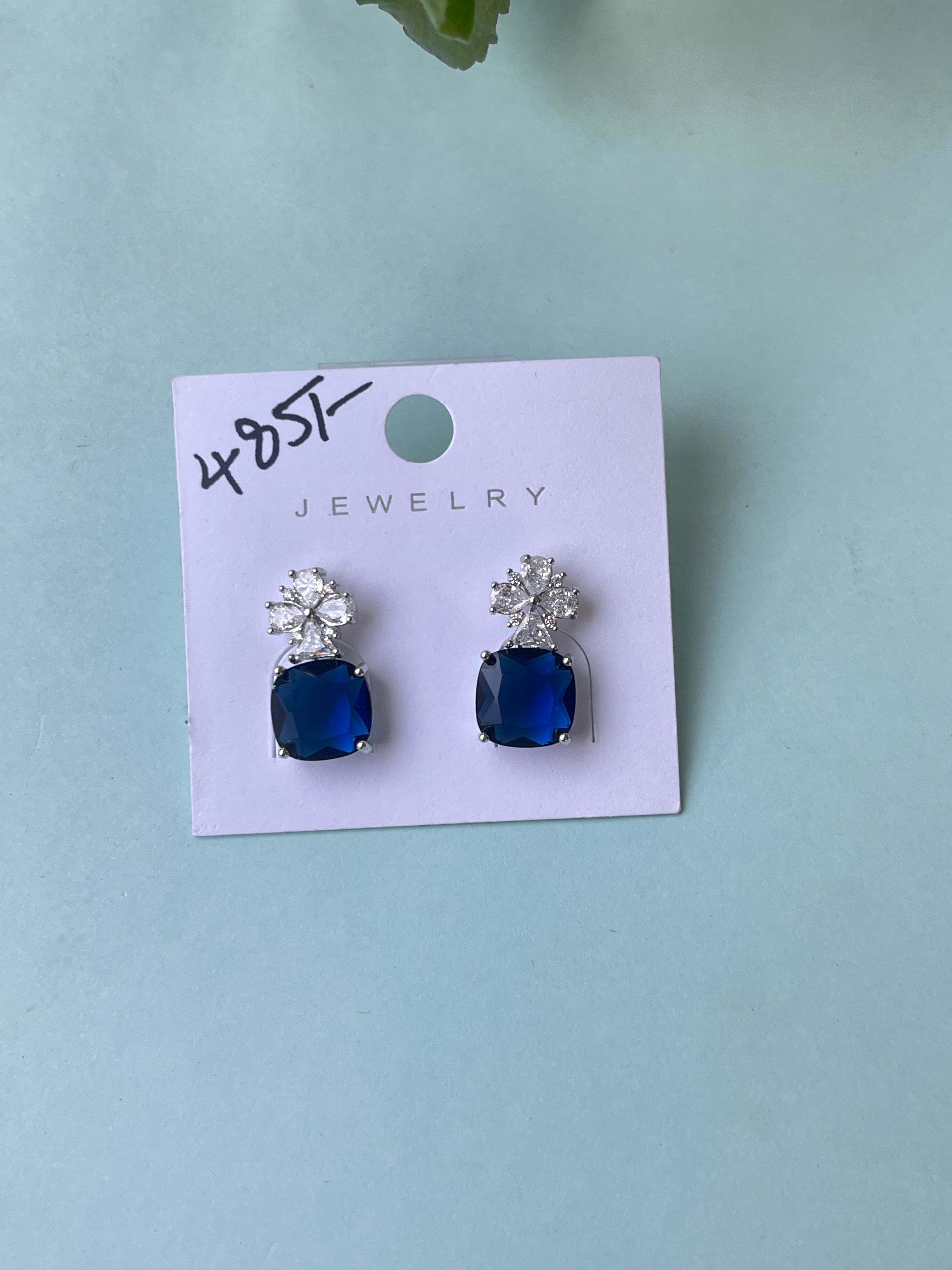 Diamond finish small hanging earrings in 4 colors